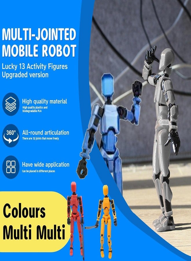 RAMONI Dummy 13 Action Figure, Blue Action Figure+Accessories, 13.5 cm, 8 Pieces, Innovative 3D Printing Technology, Multiple Interchangeable Accessories - Image 3